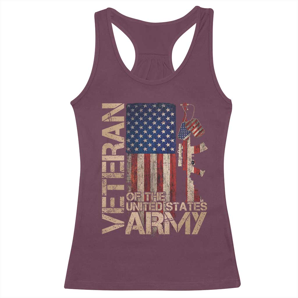 Veteran Of The United States Racerback Tank Top Army US Flag Veteran Patriotic