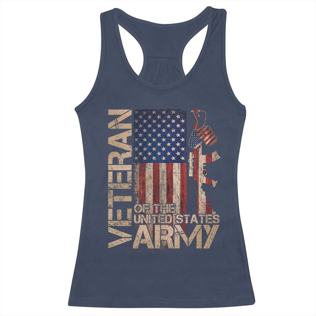 Veteran Of The United States Racerback Tank Top Army US Flag Veteran Patriotic