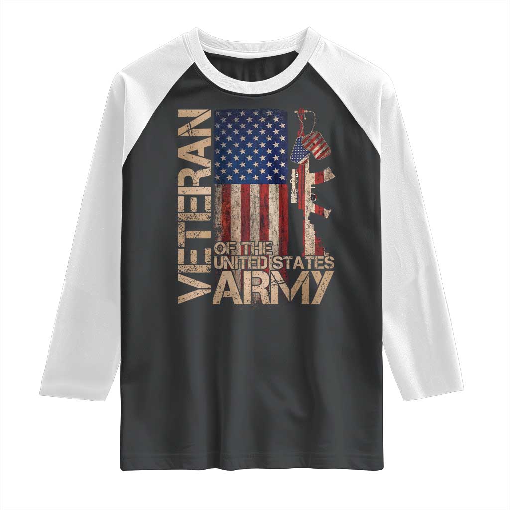 Veteran Of The United States Raglan Shirt Army US Flag Veteran Patriotic