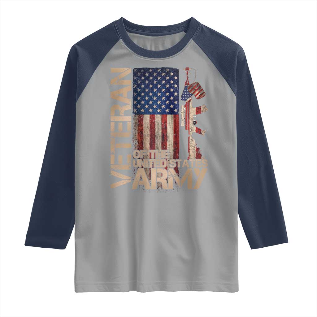 Veteran Of The United States Raglan Shirt Army US Flag Veteran Patriotic
