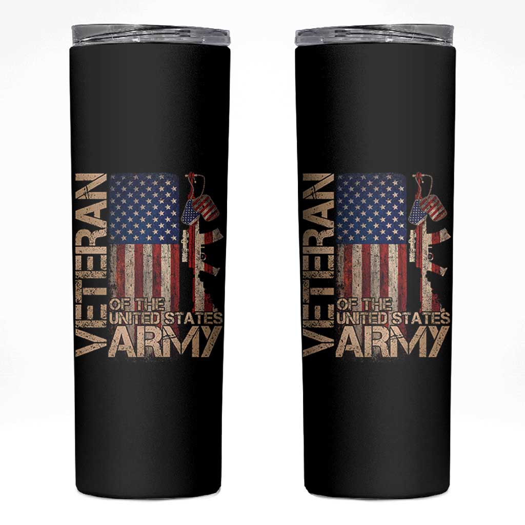 Veteran Of The United States Skinny Tumbler Army US Flag Veteran Patriotic