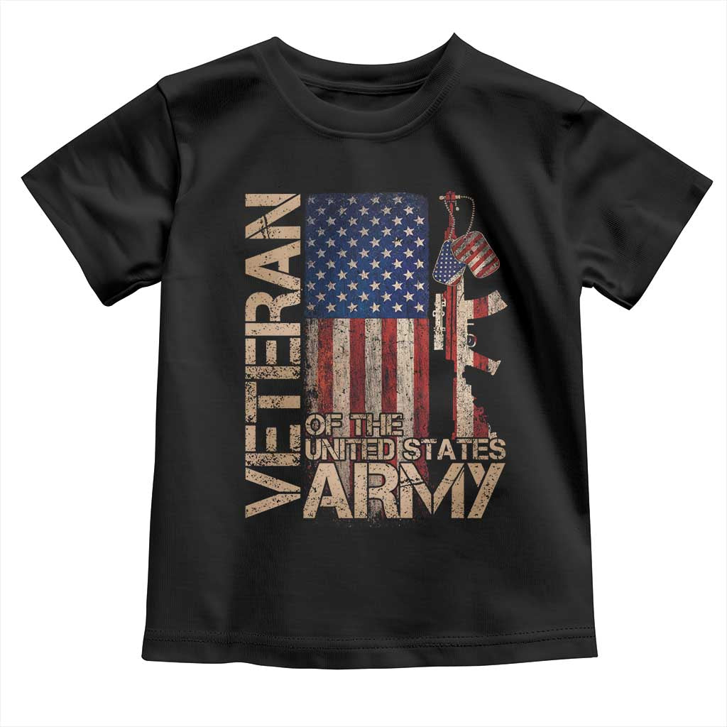 Veteran Of The United States Toddler T Shirt Army US Flag Veteran Patriotic