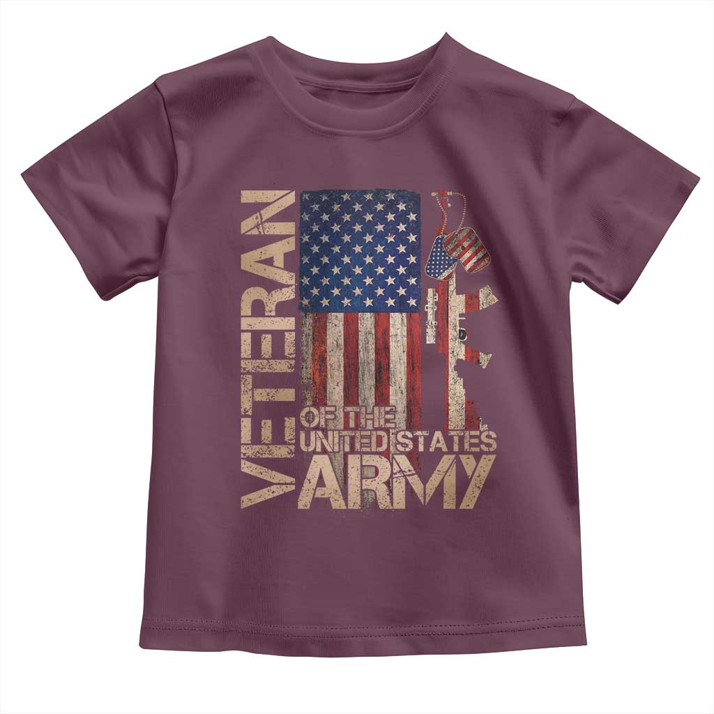 Veteran Of The United States Toddler T Shirt Army US Flag Veteran Patriotic