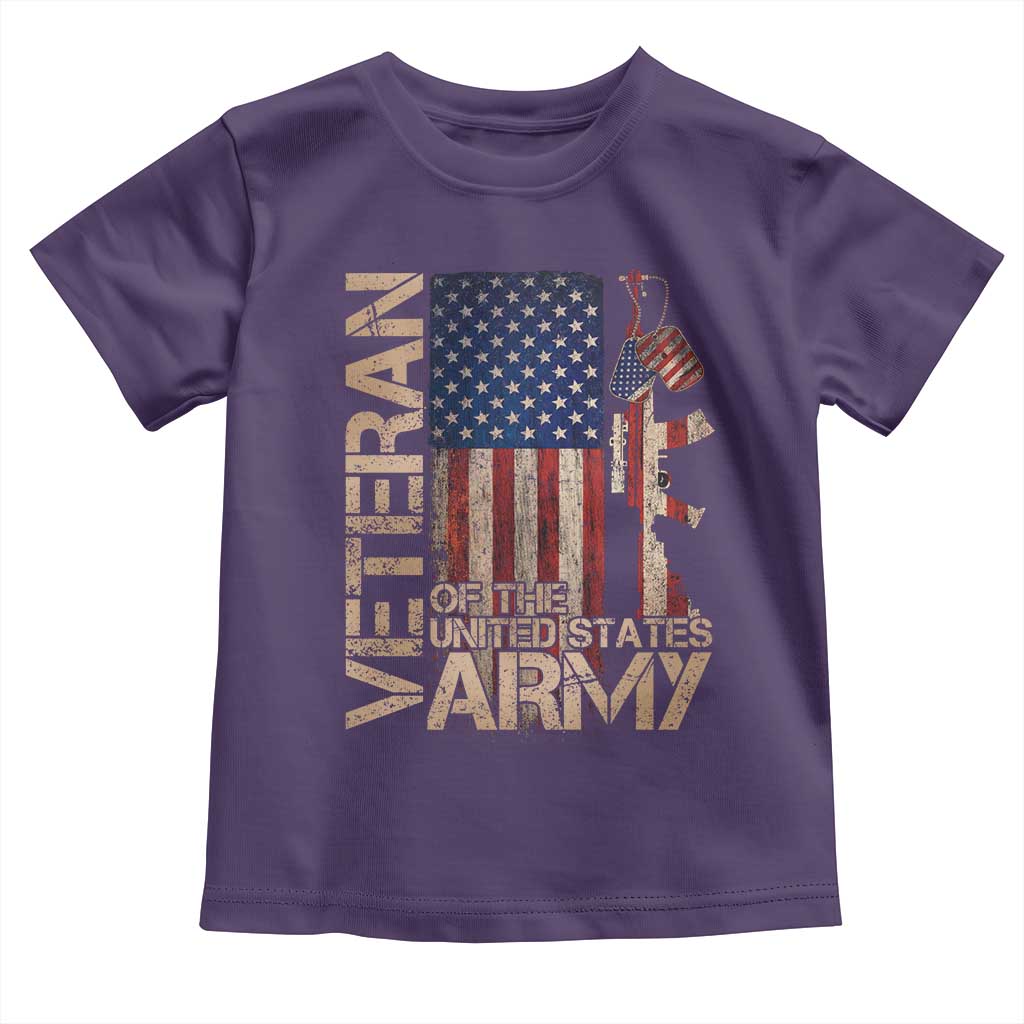Veteran Of The United States Toddler T Shirt Army US Flag Veteran Patriotic