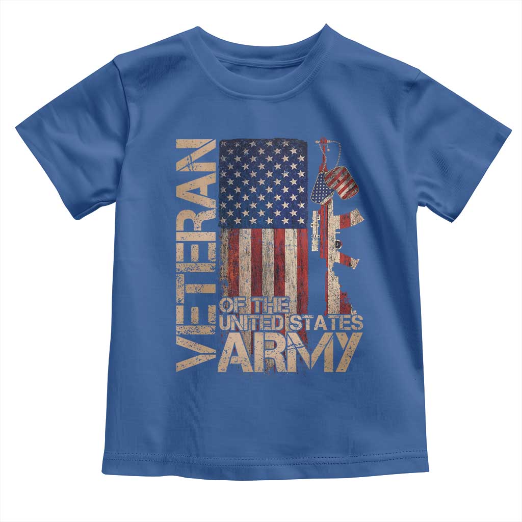 Veteran Of The United States Toddler T Shirt Army US Flag Veteran Patriotic