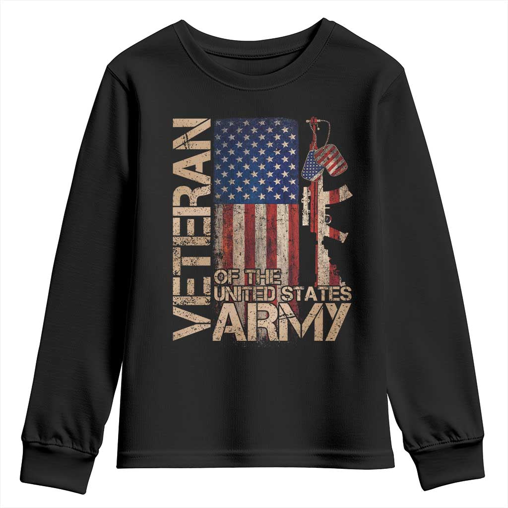 Veteran Of The United States Youth Sweatshirt Army US Flag Veteran Patriotic