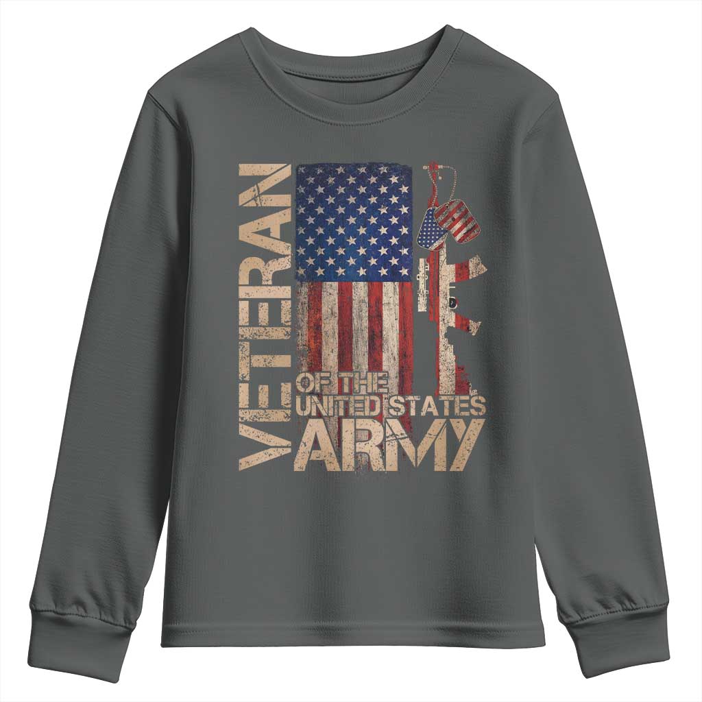 Veteran Of The United States Youth Sweatshirt Army US Flag Veteran Patriotic
