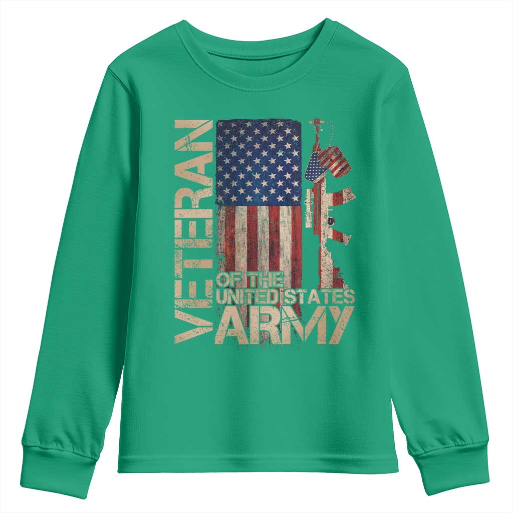 Veteran Of The United States Youth Sweatshirt Army US Flag Veteran Patriotic