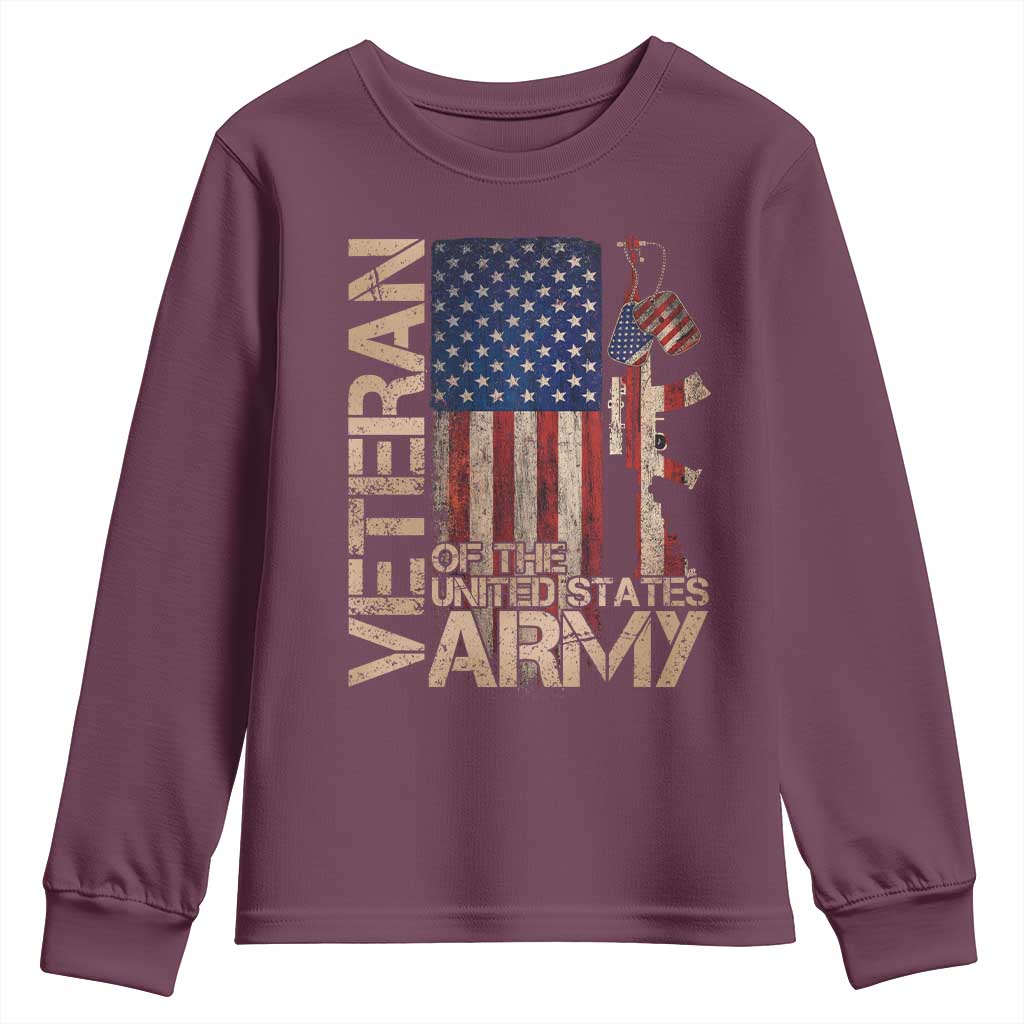 Veteran Of The United States Youth Sweatshirt Army US Flag Veteran Patriotic