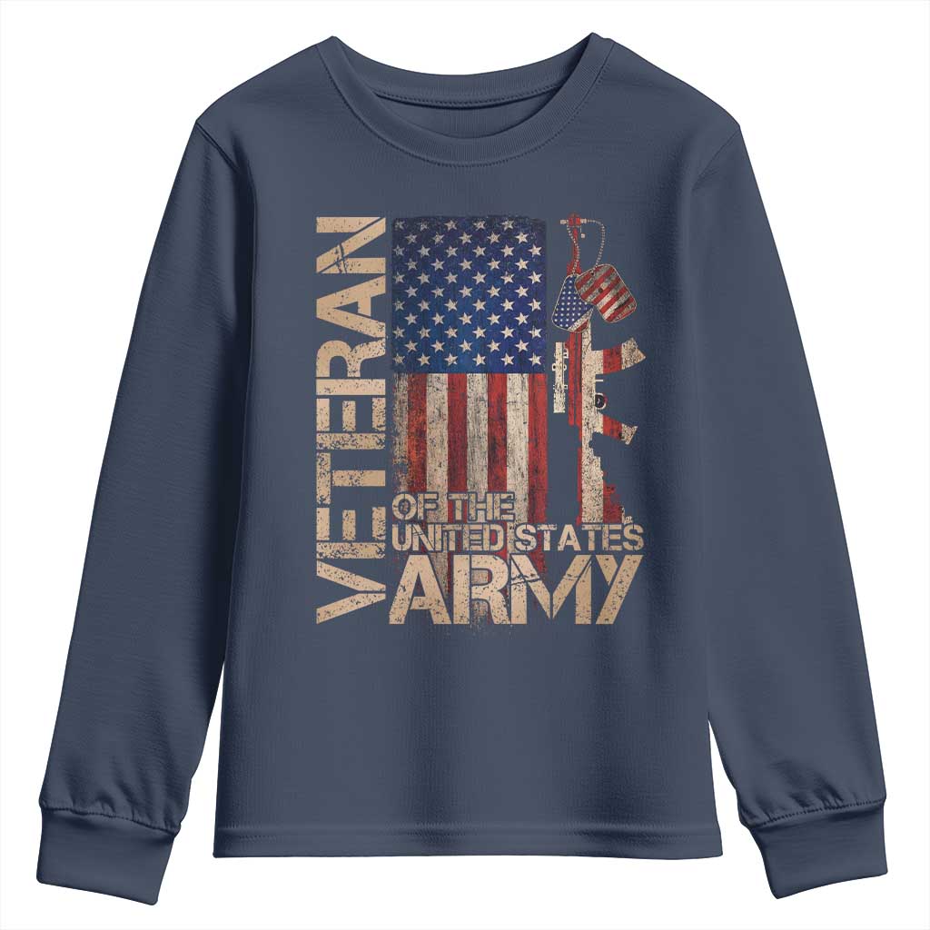 Veteran Of The United States Youth Sweatshirt Army US Flag Veteran Patriotic