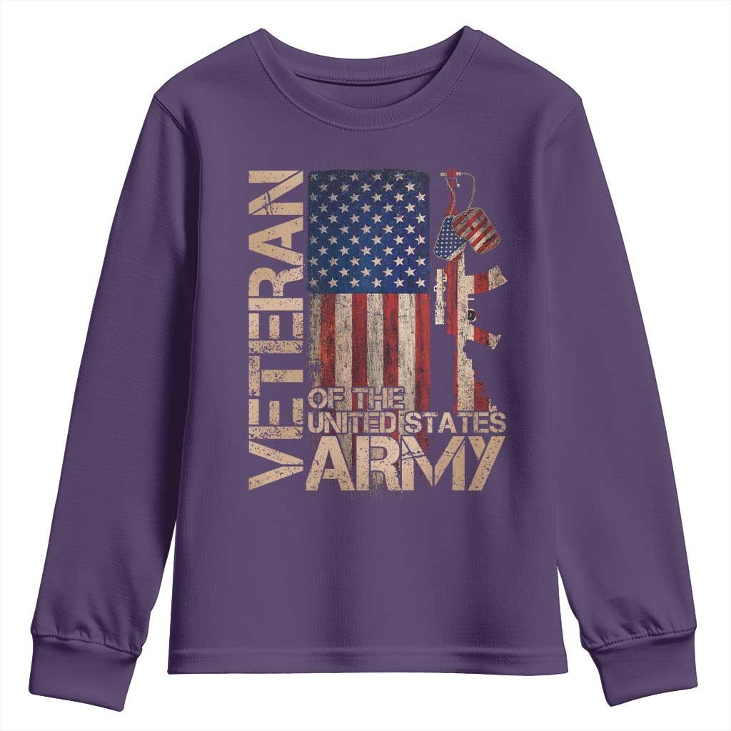 Veteran Of The United States Youth Sweatshirt Army US Flag Veteran Patriotic