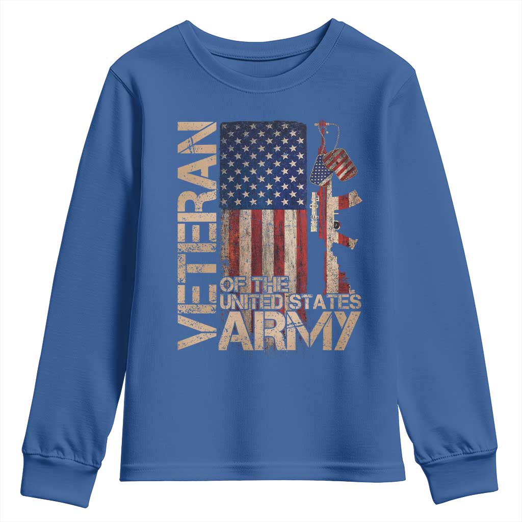 Veteran Of The United States Youth Sweatshirt Army US Flag Veteran Patriotic