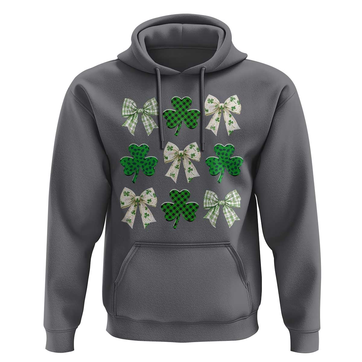 St Patricks Day Lucky Coquette Hoodie Leopard Shamrocks Bow Irish Gift