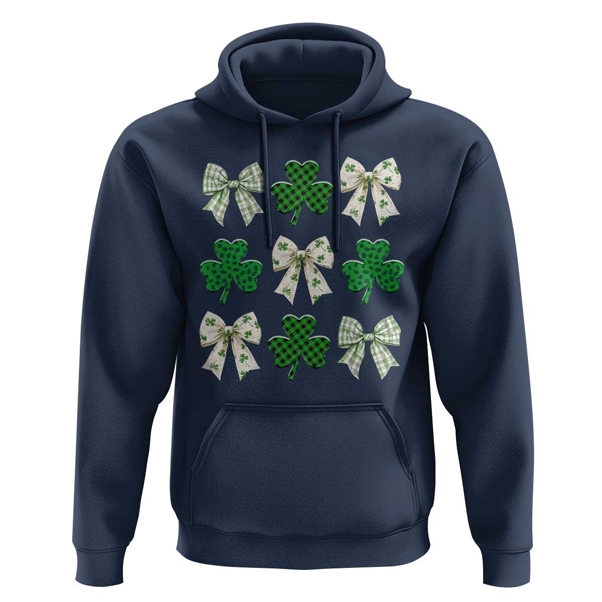 St Patricks Day Lucky Coquette Hoodie Leopard Shamrocks Bow Irish Gift