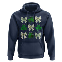 St Patricks Day Lucky Coquette Hoodie Leopard Shamrocks Bow Irish Gift