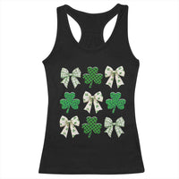 St Patricks Day Lucky Coquette Racerback Tank Top Leopard Shamrocks Bow Irish Gift