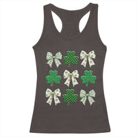 St Patricks Day Lucky Coquette Racerback Tank Top Leopard Shamrocks Bow Irish Gift