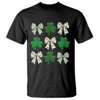 St Patricks Day Lucky Coquette T Shirt Leopard Shamrocks Bow Irish Gift