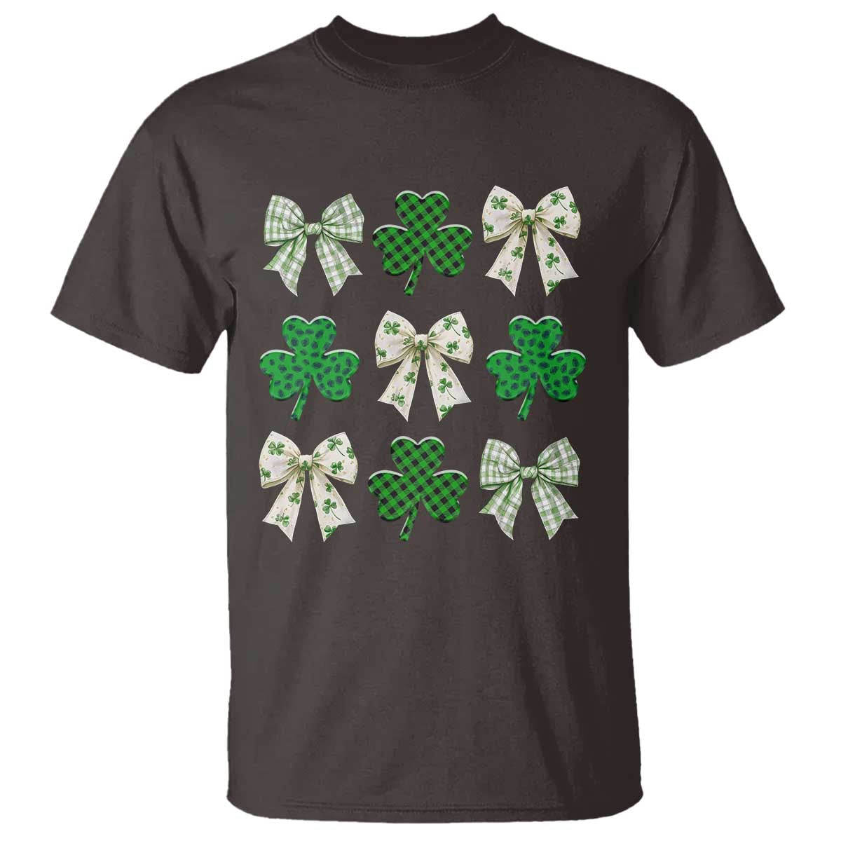 St Patricks Day Lucky Coquette T Shirt Leopard Shamrocks Bow Irish Gift
