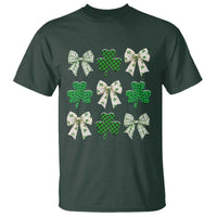St Patricks Day Lucky Coquette T Shirt Leopard Shamrocks Bow Irish Gift