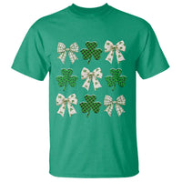 St Patricks Day Lucky Coquette T Shirt Leopard Shamrocks Bow Irish Gift