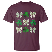 St Patricks Day Lucky Coquette T Shirt Leopard Shamrocks Bow Irish Gift