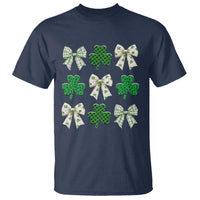 St Patricks Day Lucky Coquette T Shirt Leopard Shamrocks Bow Irish Gift