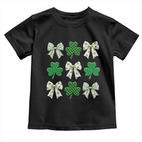 St Patricks Day Lucky Coquette Toddler T Shirt Leopard Shamrocks Bow Irish Gift