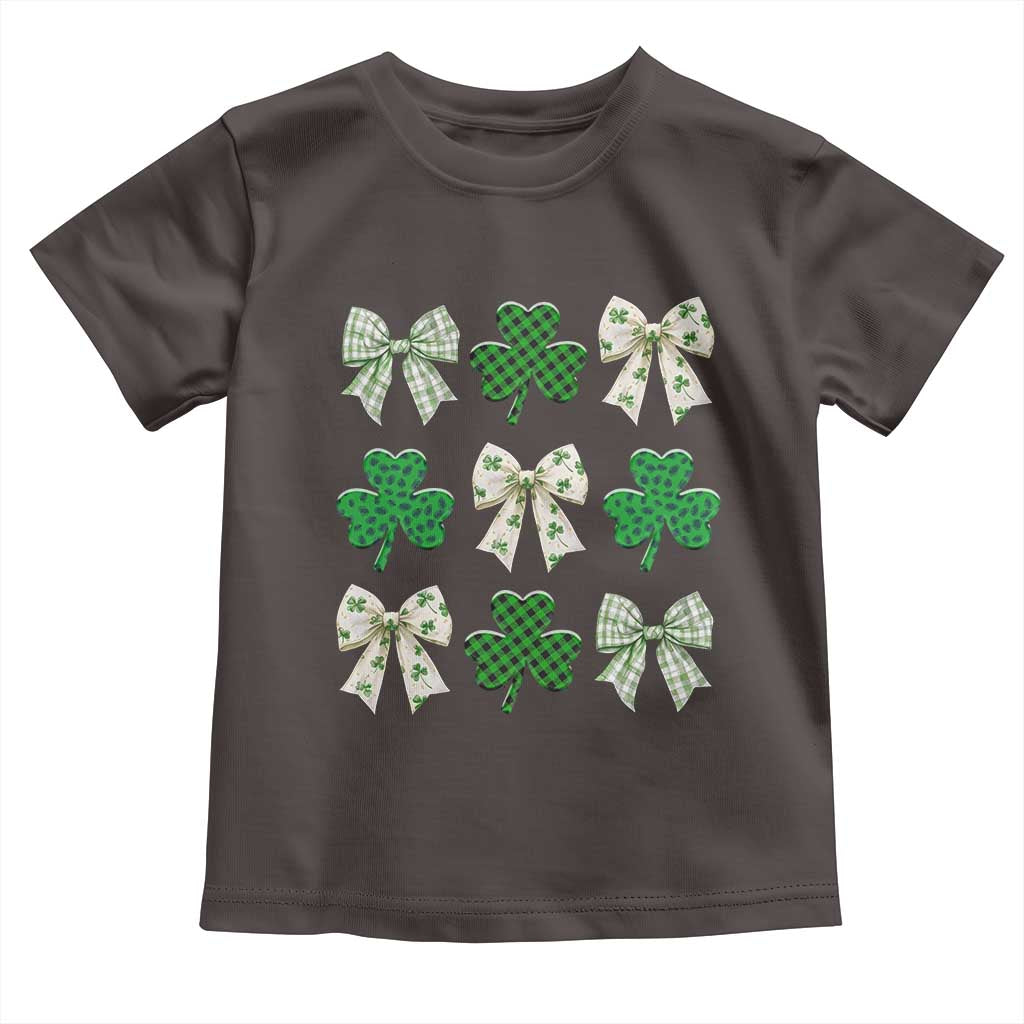 St Patricks Day Lucky Coquette Toddler T Shirt Leopard Shamrocks Bow Irish Gift