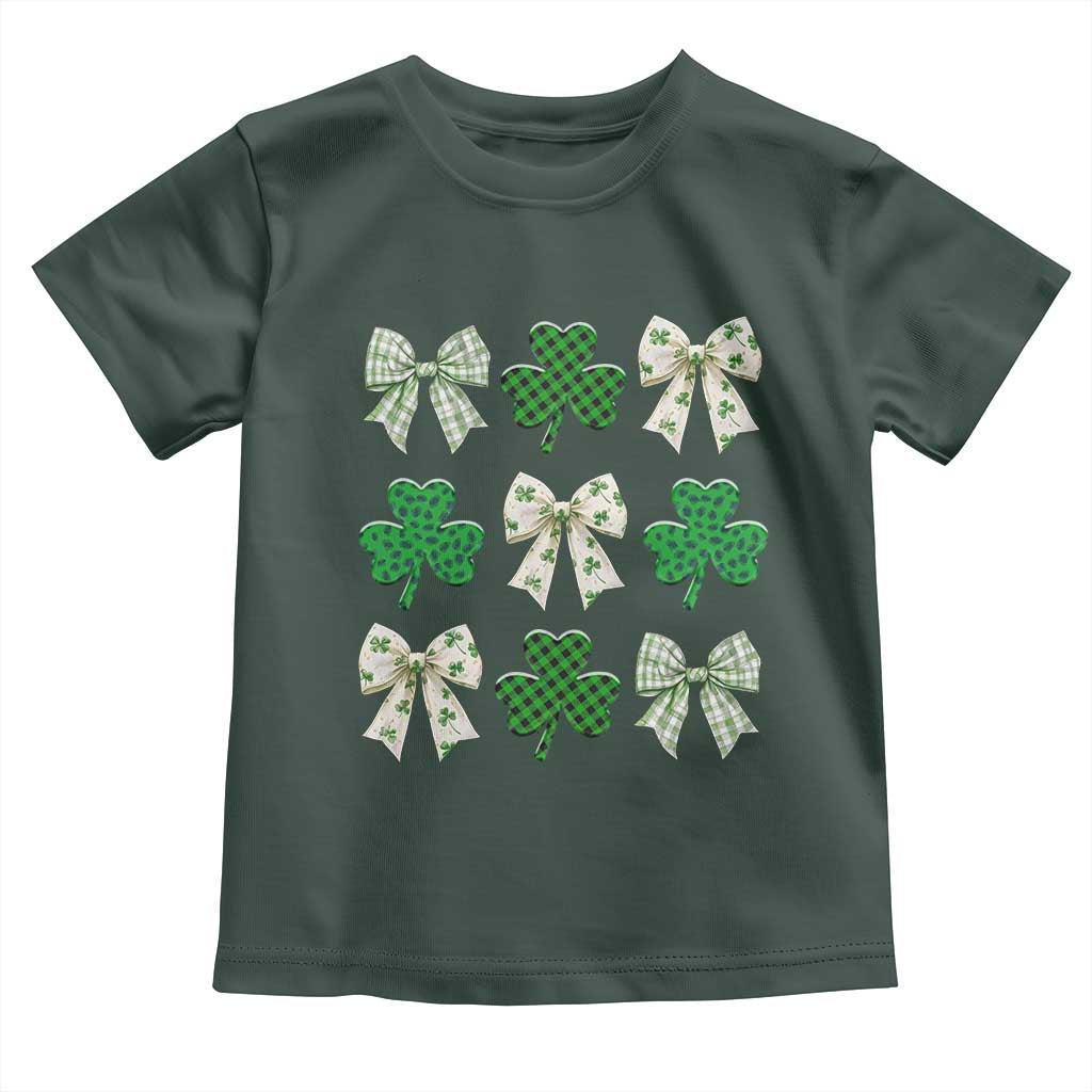 St Patricks Day Lucky Coquette Toddler T Shirt Leopard Shamrocks Bow Irish Gift
