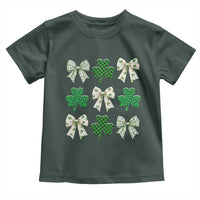 St Patricks Day Lucky Coquette Toddler T Shirt Leopard Shamrocks Bow Irish Gift