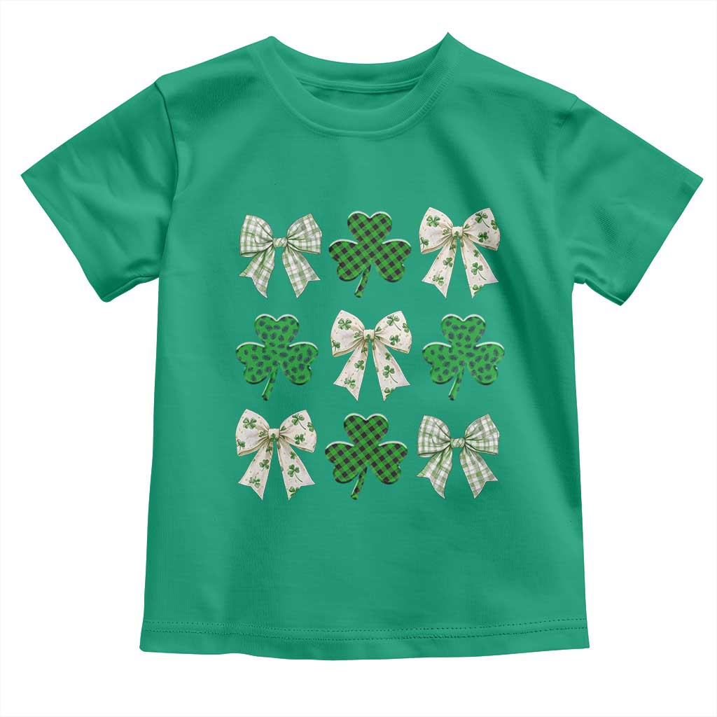 St Patricks Day Lucky Coquette Toddler T Shirt Leopard Shamrocks Bow Irish Gift
