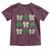 St Patricks Day Lucky Coquette Toddler T Shirt Leopard Shamrocks Bow Irish Gift