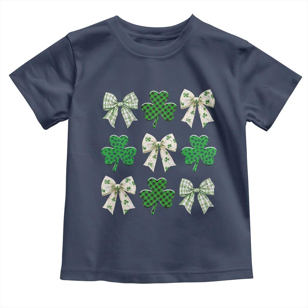 St Patricks Day Lucky Coquette Toddler T Shirt Leopard Shamrocks Bow Irish Gift