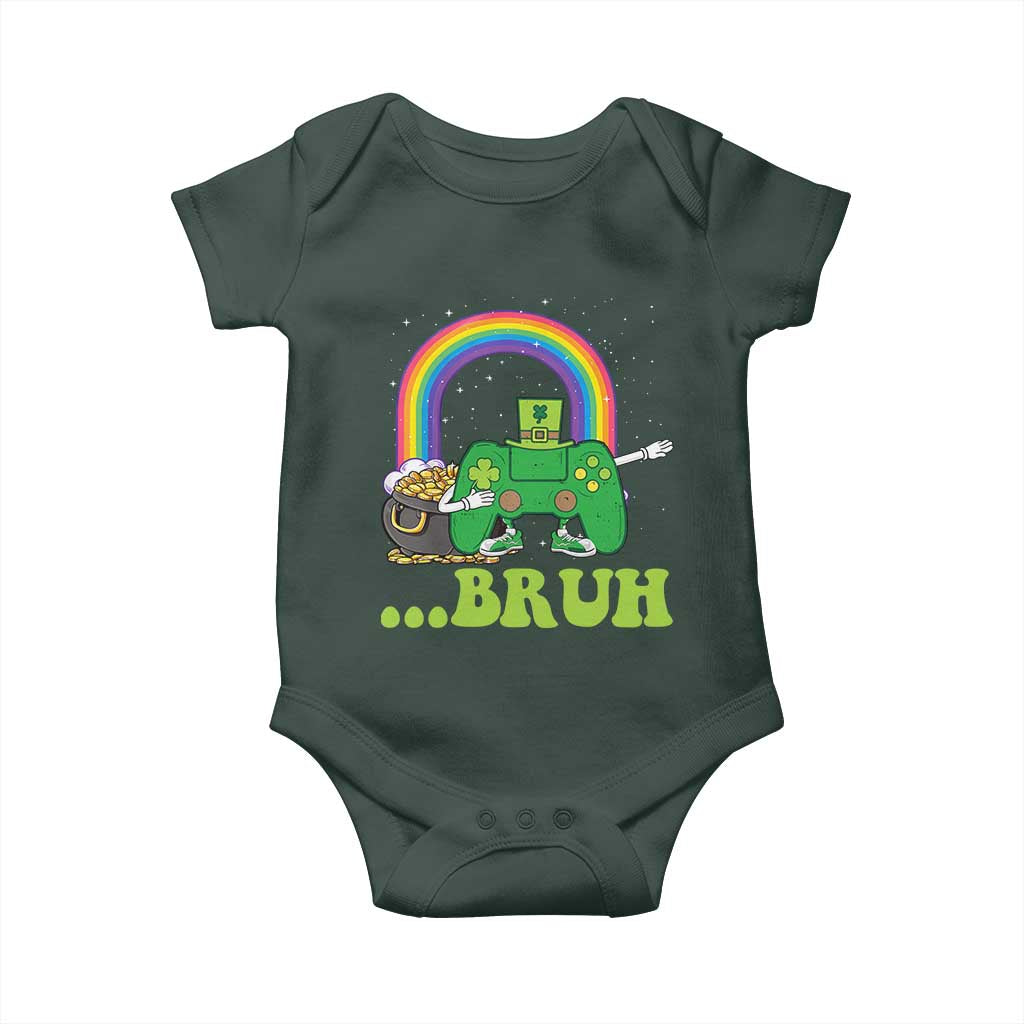 St Patricks Day Dabbing Video Game Controller Baby Onesie Irish Gamer Boys Dab Dance