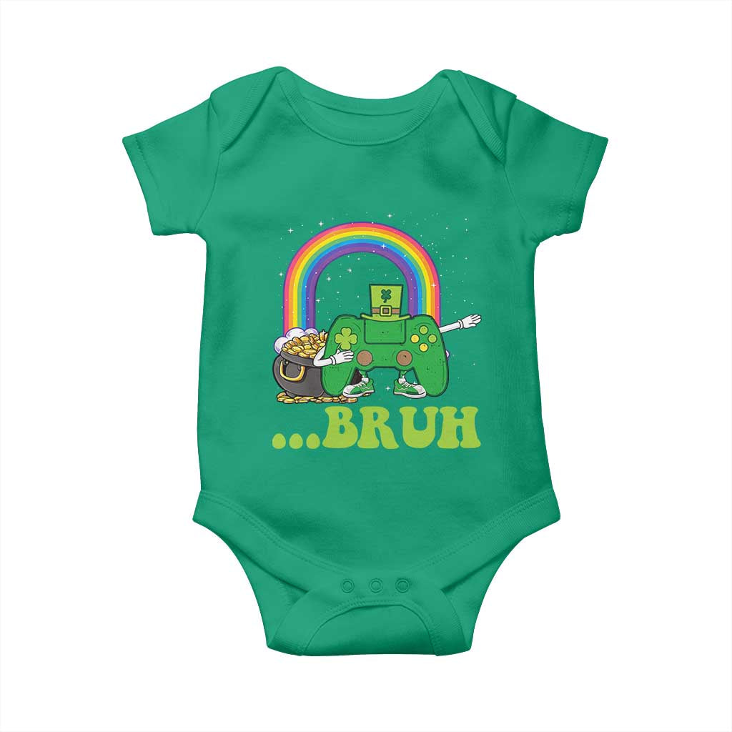 St Patricks Day Dabbing Video Game Controller Baby Onesie Irish Gamer Boys Dab Dance