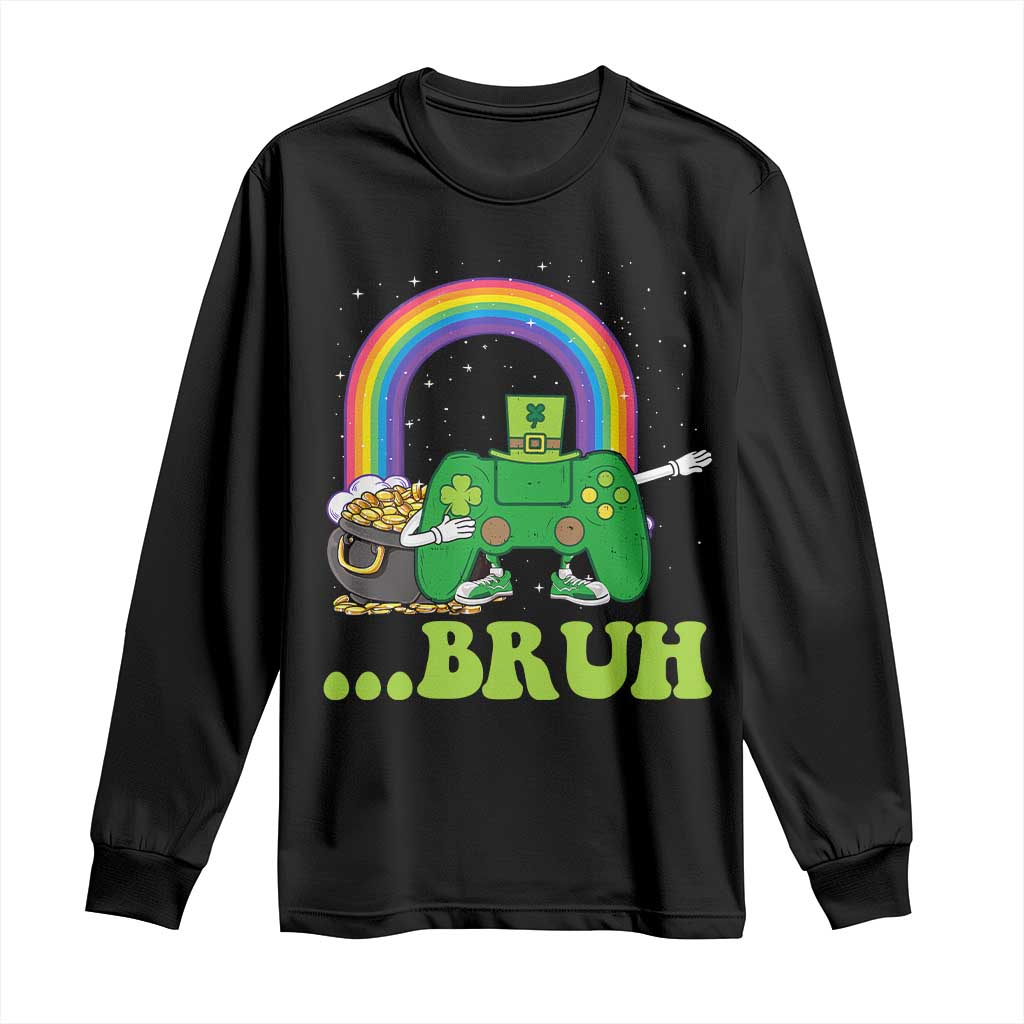 St Patricks Day Dabbing Video Game Controller Long Sleeve Shirt Irish Gamer Boys Dab Dance