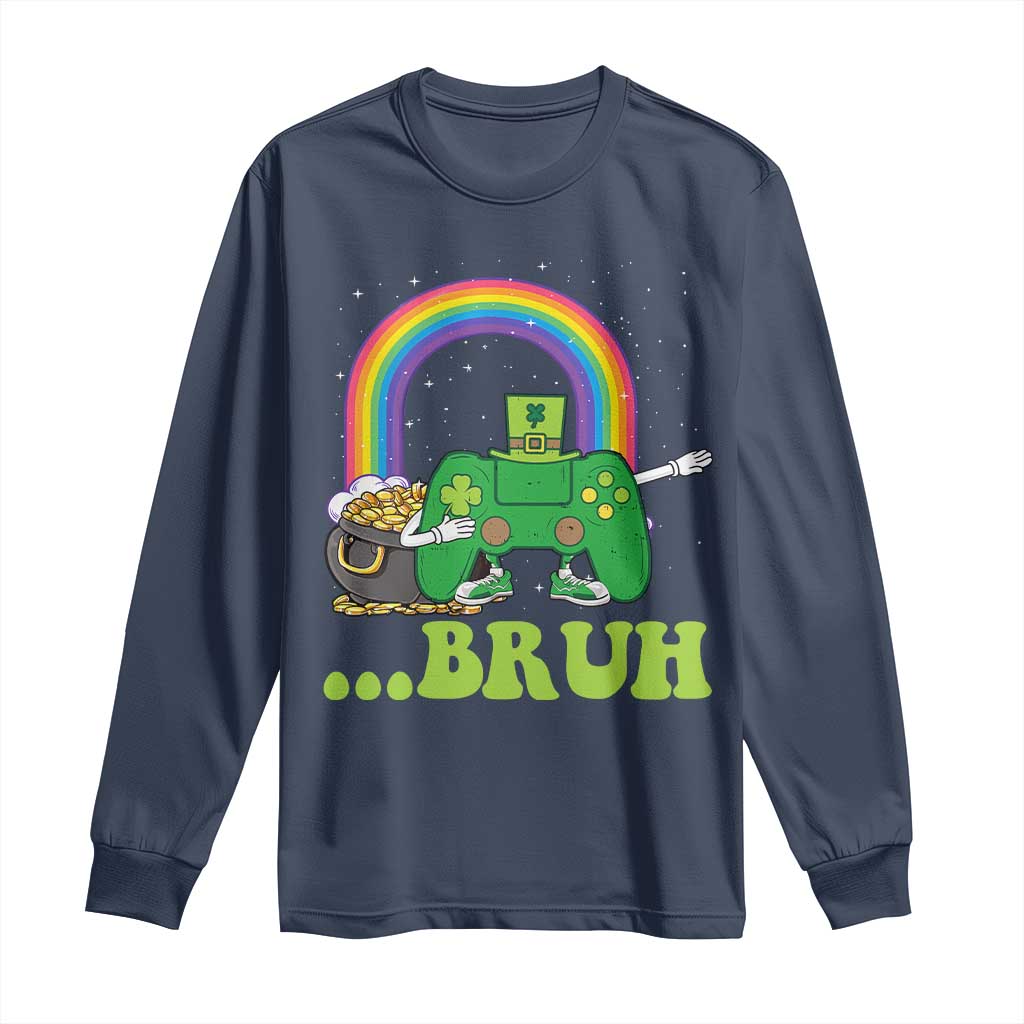 St Patricks Day Dabbing Video Game Controller Long Sleeve Shirt Irish Gamer Boys Dab Dance