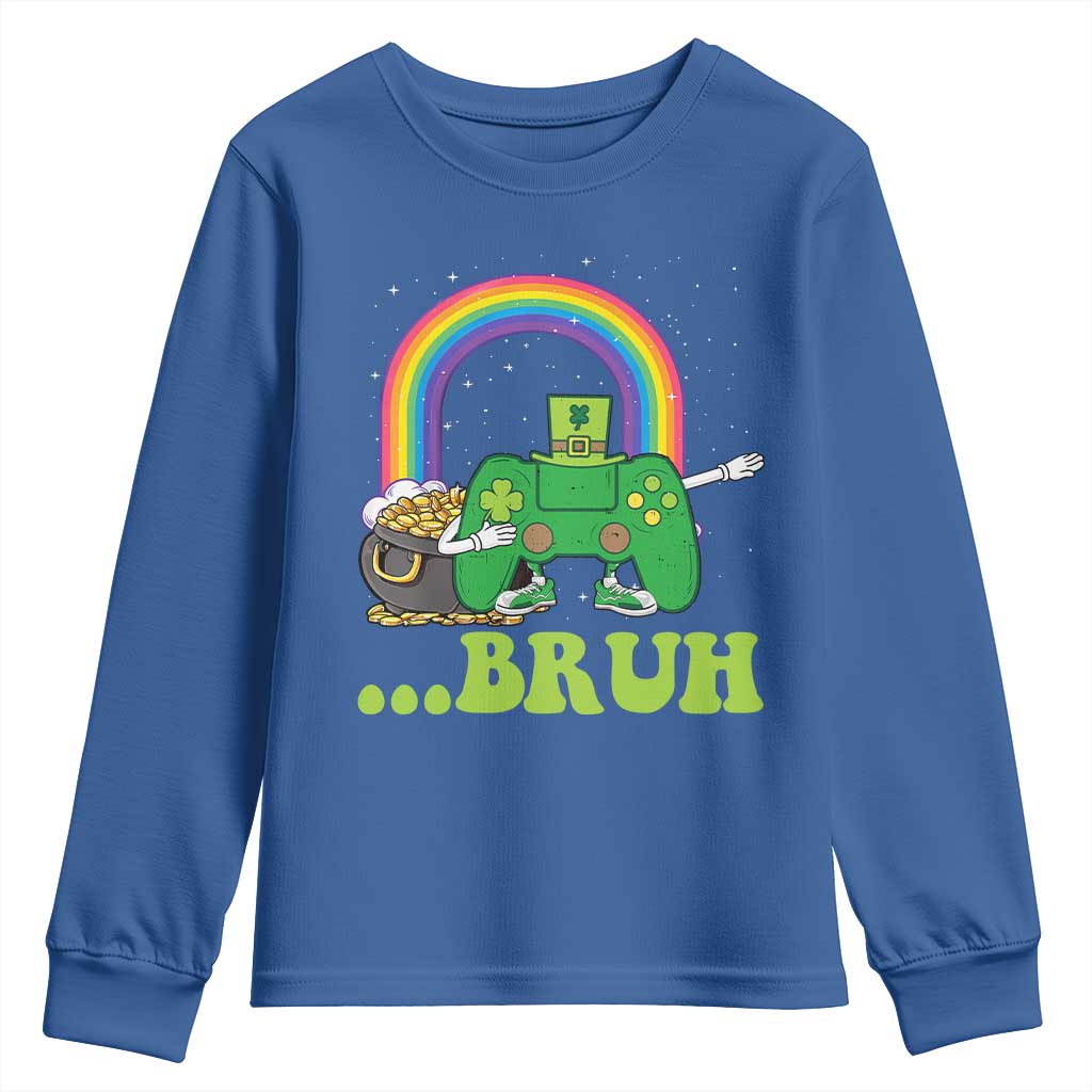 St Patricks Day Dabbing Video Game Controller Youth Sweatshirt Irish Gamer Boys Dab Dance