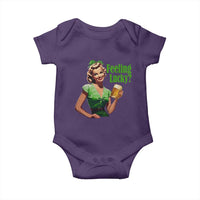 St. Patricks Day Baby Onesie Feeling Lucky Trendy Retro