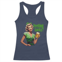 St. Patricks Day Racerback Tank Top Feeling Lucky Trendy Retro