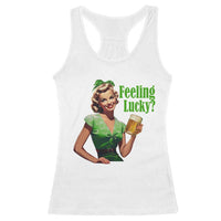 St. Patricks Day Racerback Tank Top Feeling Lucky Trendy Retro