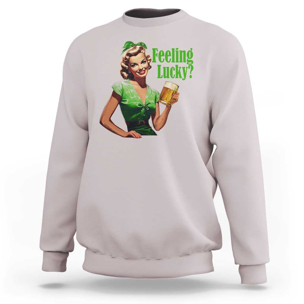 St. Patricks Day Sweatshirt Feeling Lucky Trendy Retro