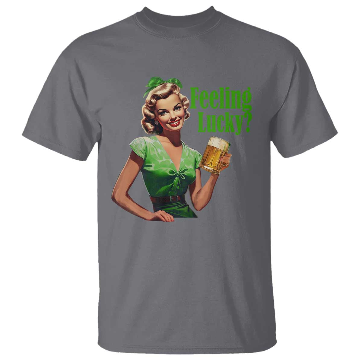 St. Patricks Day T Shirt Feeling Lucky Trendy Retro