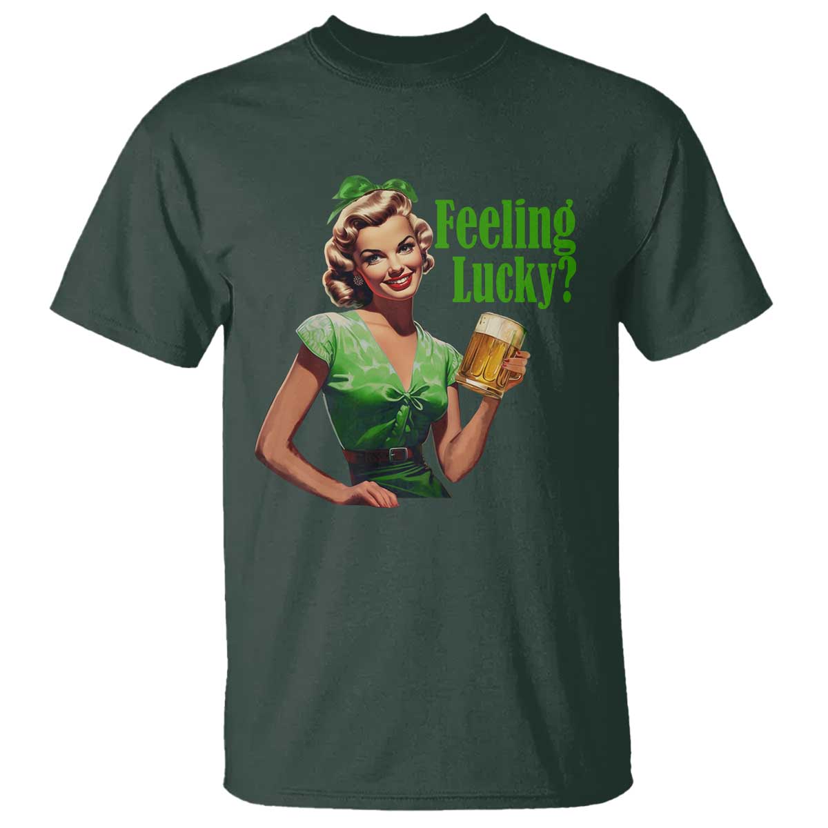 St. Patricks Day T Shirt Feeling Lucky Trendy Retro
