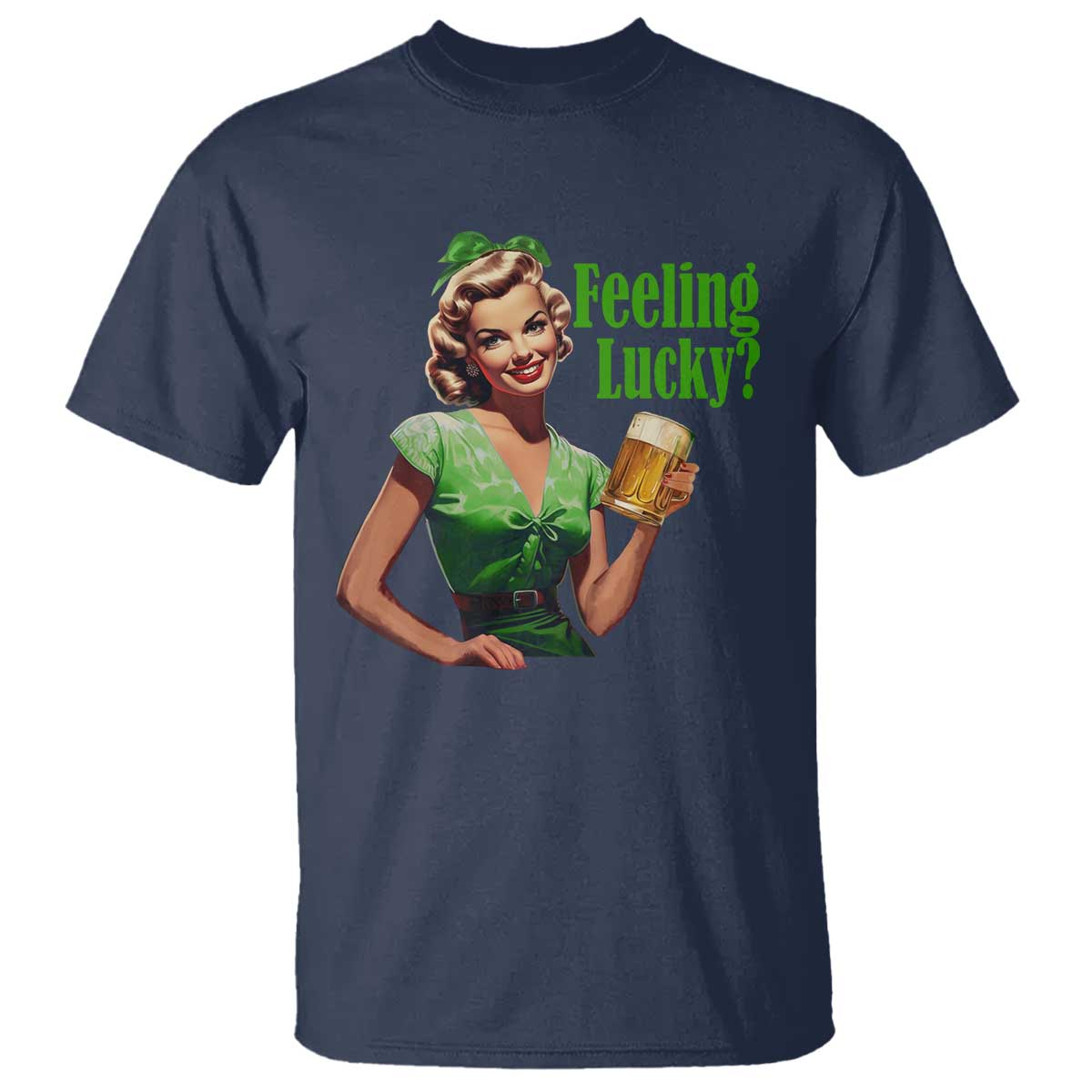 St. Patricks Day T Shirt Feeling Lucky Trendy Retro