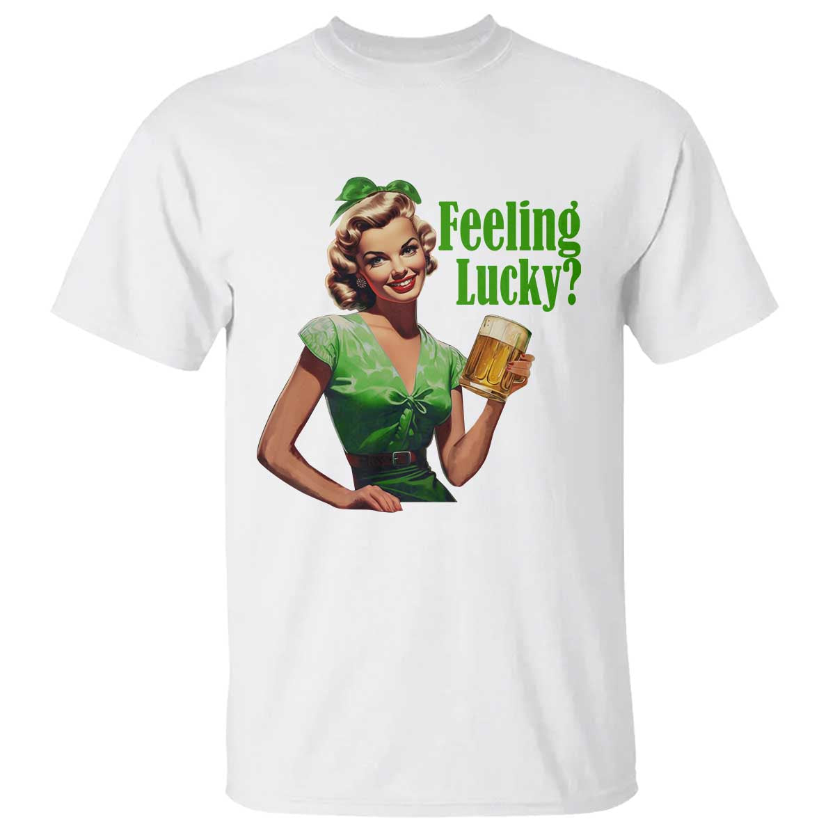 St. Patricks Day T Shirt Feeling Lucky Trendy Retro