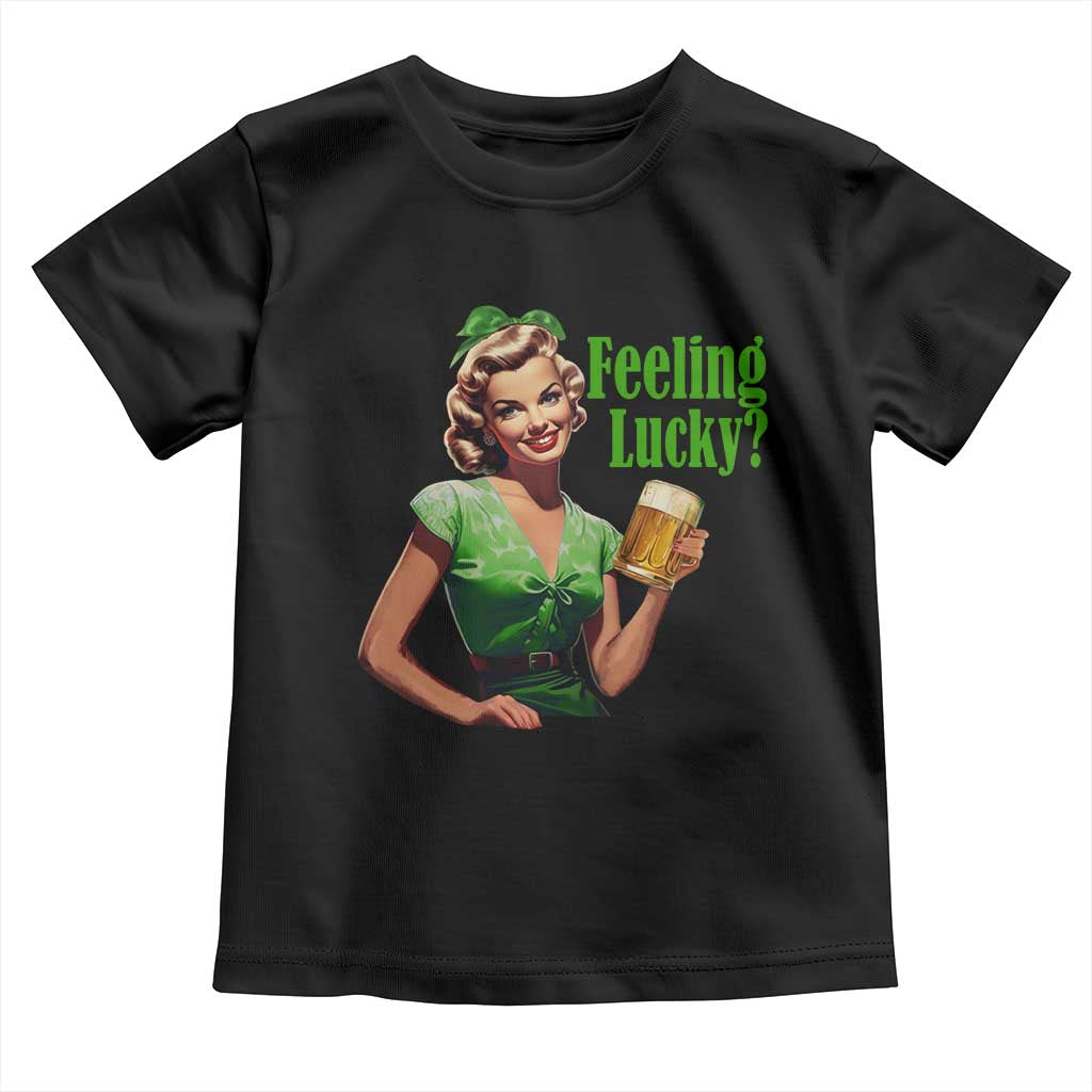 St. Patricks Day Toddler T Shirt Feeling Lucky Trendy Retro