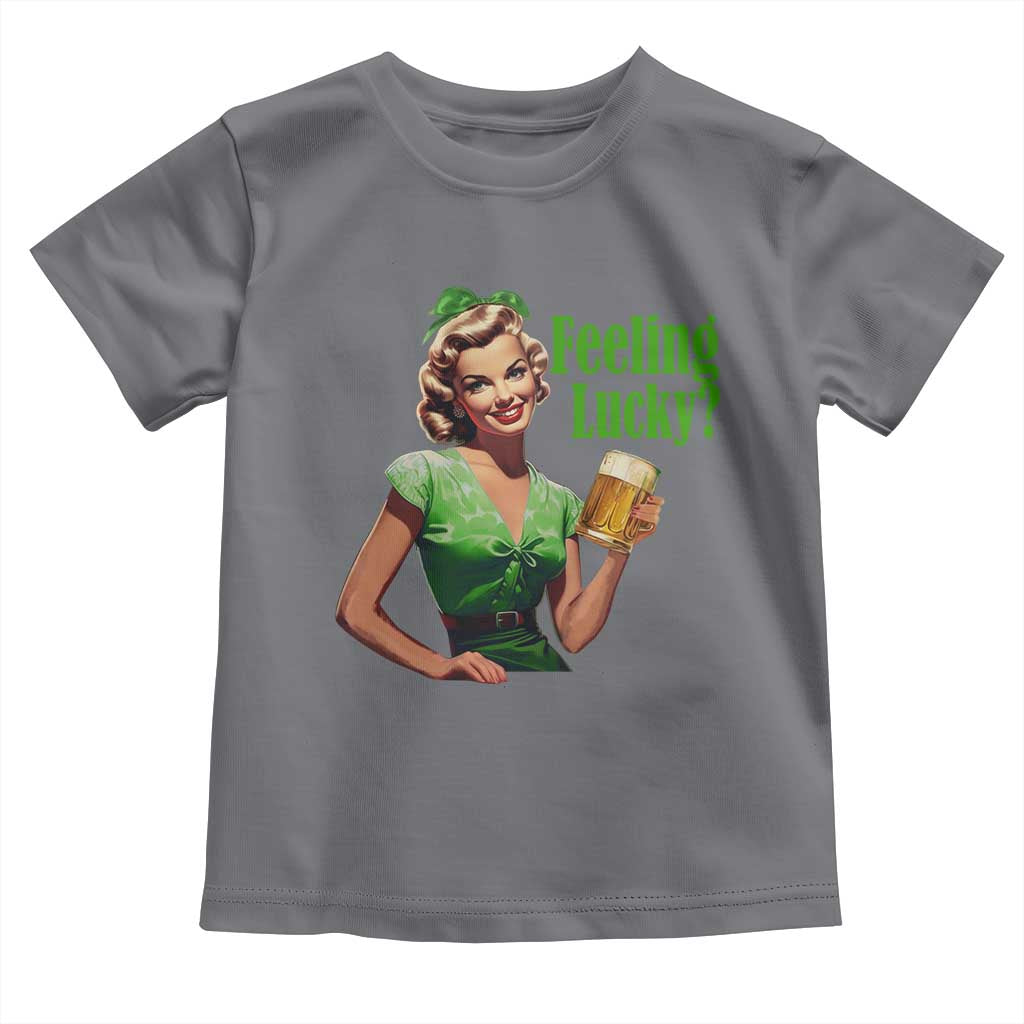St. Patricks Day Toddler T Shirt Feeling Lucky Trendy Retro