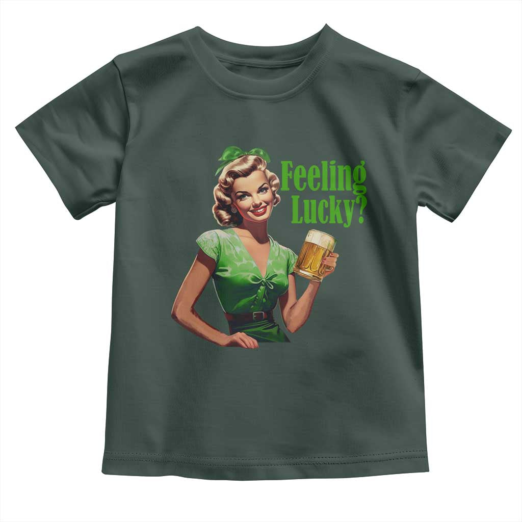 St. Patricks Day Toddler T Shirt Feeling Lucky Trendy Retro